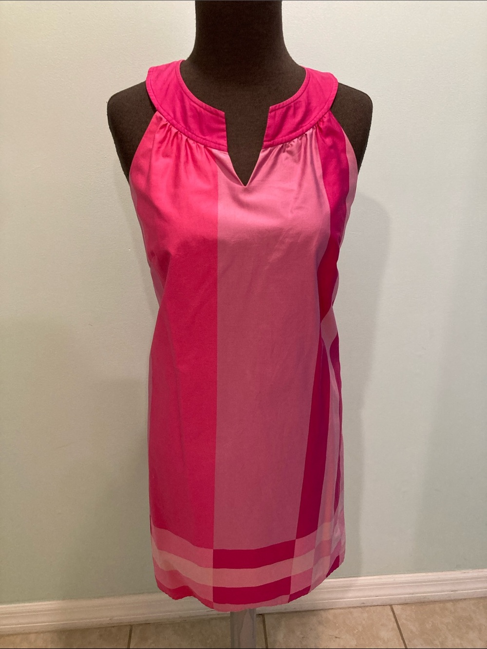 Sleeveless Pink Stripe Shift Dress - Elegant Summer Style